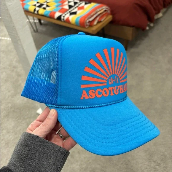 Ascot + Hart Blue Sun Burst Trucker Hat - Picture 2 of 6